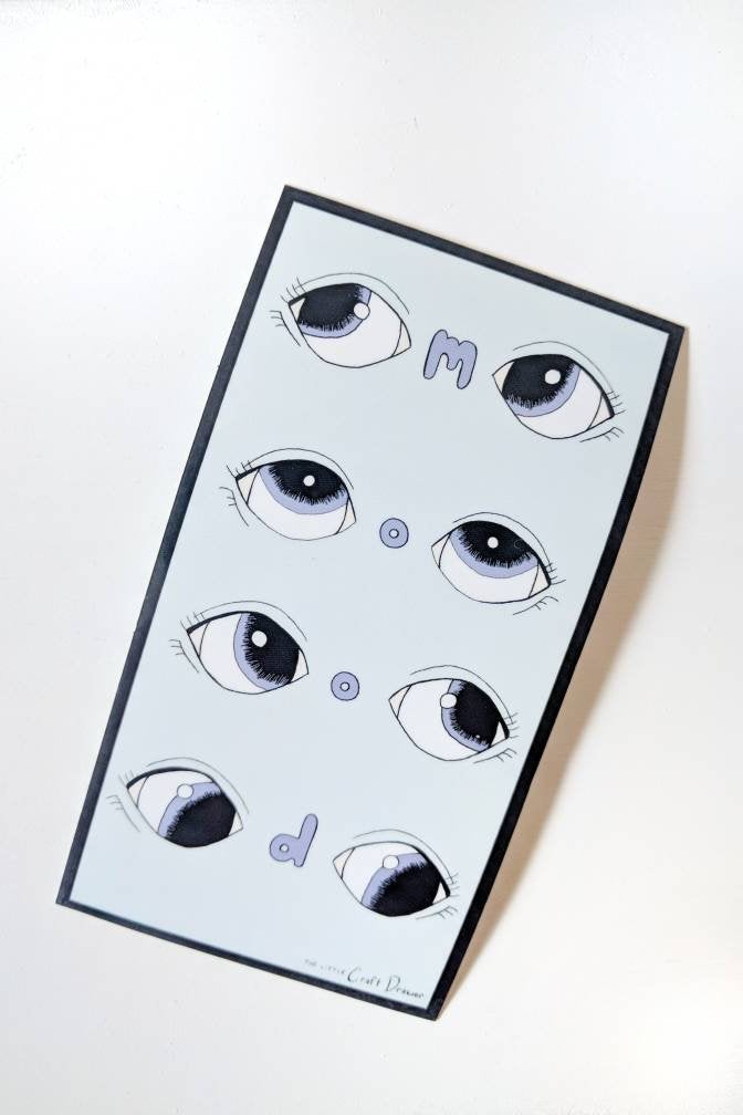 blue mood eye roll - vinyl sticker